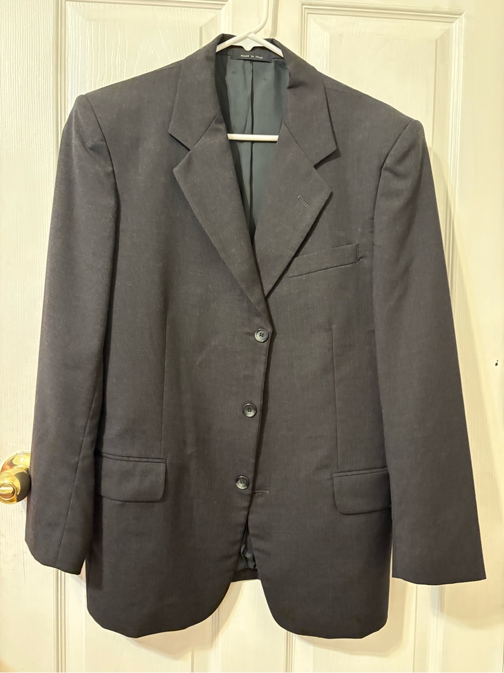 Ferrari Men's Gray Blazer Three-Button Jacket 100%Virgin Wool made in Italy